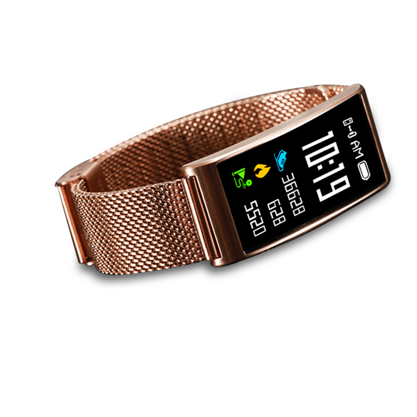 Kleur screen Stalen strip Fitness smart armband tracker polsband Stappenteller bloeddruk hartslagmeter sport smartband